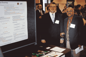 Peter Craigmile of The Ohio State University with Sastry Pantula, head of the Division of Mathematical Sciences at the National Science Foundation (NSF), during the Capitol Hill annual event highlighting research funded by the NSF