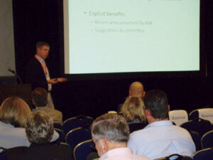 Iain Johnstone gives a talk titled, “Accreditation: A Perspective from the Committee.”