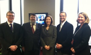 From left: Peter Craigmile, Peter Guttorp, Sen. Maria Cantwell, Christopher Gambino, and Kasey White