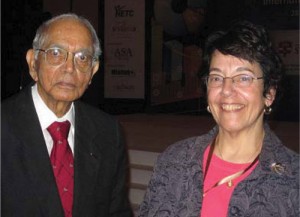 Nancy Geller with plenary speaker C. R. Rao (left) 
