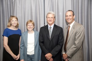 Recent Jeanne E. Griffith awardees—Deborah Griffin, Jenise Swall, and Kevin Cecco—with this year’s awardee, William Mockovak (third from left) Recent Jeanne E. Griffith awardees—Deborah Griffin, Jenise Swall, and Kevin Cecco—with this year’s awardee, William Mockovak (third from left)