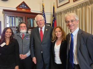 From left: Jenny Dissen, DeWayne Cecil, Rep. David Price, Susan Hassol, and Richard Smith