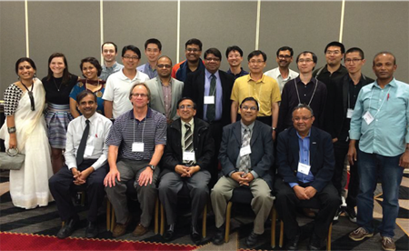 Graduate students and junior collaborators gather to celebrate Malay Ghosh’s 70th birthday during a conference at the University of Maryland, College Park.