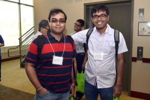 Debashis Mondal, faculty at Oregon State University (right), enjoys a moment with Sharmodeep Bhattacharyya of the University of California at Berkeley. 