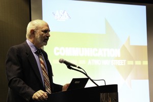 ASA President David Morganstein presents "Communication: A Two-Way Street," during the keynote address February 20 at the Conference on Statistical Practice in New Orleans, Louisiana.