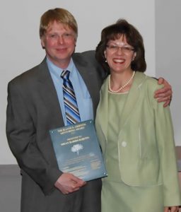 Jeanne E. Griffith 2013 Mentoring Award Winner Brian Harris-Kojetin and his nominator, Shelly Martinez