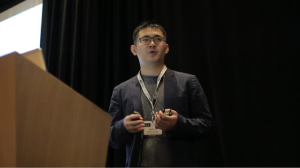 Puget Sound Chapter officer Jeremy Gu of Amazon speaks at the October Data Science Conference in Seattle. 