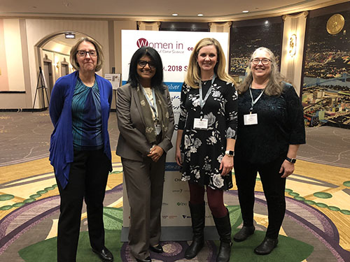 From left: Eileen King, Amarjot Kaur, Amanda Malloy, and Kathy Ensor on ASA Giving Day, October 19, during the Women in Statistics and Data Science Conference in Cincinnati, Ohio