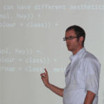 Hadley Wickham demonstrates R software graphics package ggplot2.