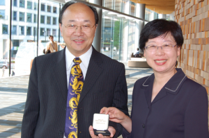 Medallion Lecturer I, Xiao-Li Meng, with Regina Liu