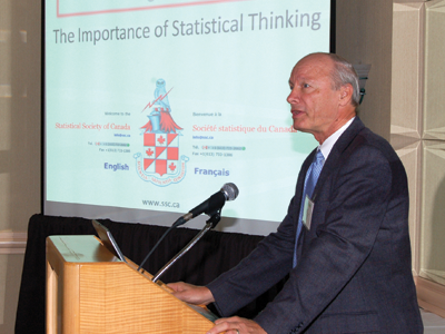 Statistical Society of Canada President Don McLeish addresses the 2010 Meeting Within a Meeting.