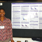 Sydeaka Watson presents the poster, "A Bayesian Generalized Linear Mixed Model for HIV-I Vaccine Immune Response with Missing Data."