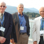 From left: John Brocklebank, Thomas Gerig, and Dave Dickey attend the President's Invited Address reception.