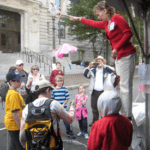 Ellen Gundlach demonstrates her award-winning activity at the American Statistical Association’s booth at the USA Science & Engineering Festival in Washington, DC.