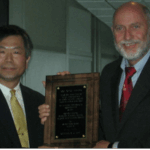 From Left: Don Owen Award winner Dennis K. J. Lin and San Antonio Chapter president John Schoolfield