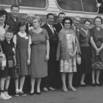 1956 ASA President Gertrude Cox (front, fourth from left) and Bernard Greenberg (back, second from left) at the 1963 ISI session in Ottawa. Greenberg family members are Ruth (back, left), Ray (front, second from left), and Frances (front, third from left). Others are A. Ross Eckler (second from right), who served as ASA president in 1969, and Tulio Hostilio Montenegro (fifth from right), secretary general of the InterAmerican Statistical Institute.