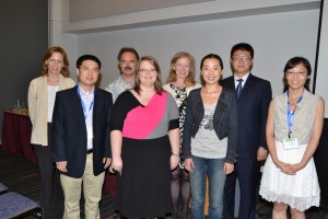 Section on Statistics in Epidemiology awards, winners of the Young Investigator award with section officers. Back row: Melissa Begg, John Neuhaus, Bets Halloran, and award winner Zijian Guo. Front row: award winners Qianchuang He, D. Leann Long, Fan Yang, Jing Zhang
