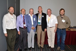 A celebration of J. Stuart Hunter's contributions to Technometrics and statistics. From left: Roger Hoerl, David Steinberg, J. Stuart Hunter, Richard DeVeaux, Brad Jones, Hugh Chipman