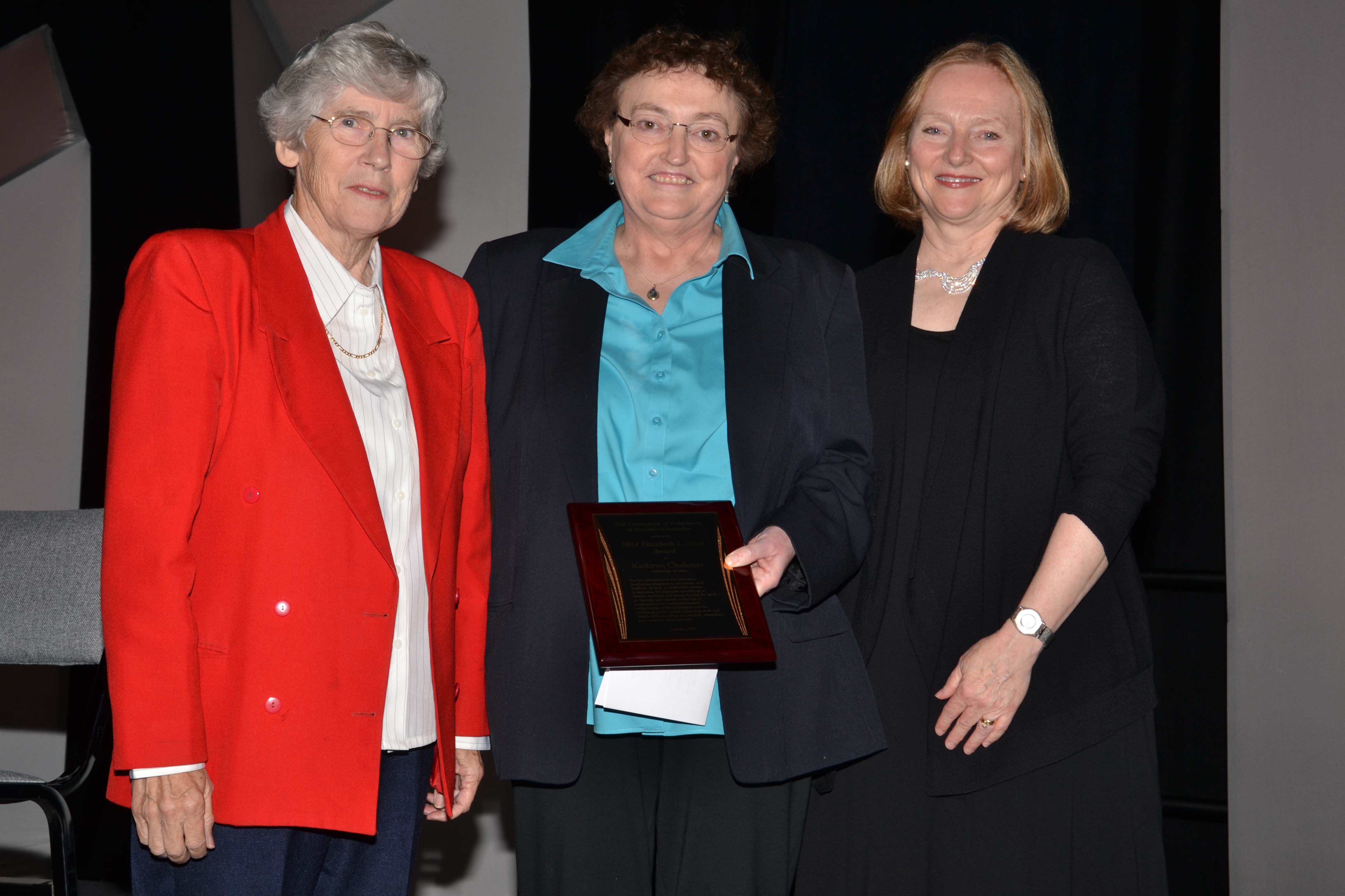 From left: Lynne Billard, 2014 Elizabeth Scott Award winner Katherine Chaolner, and Jane Pendergast