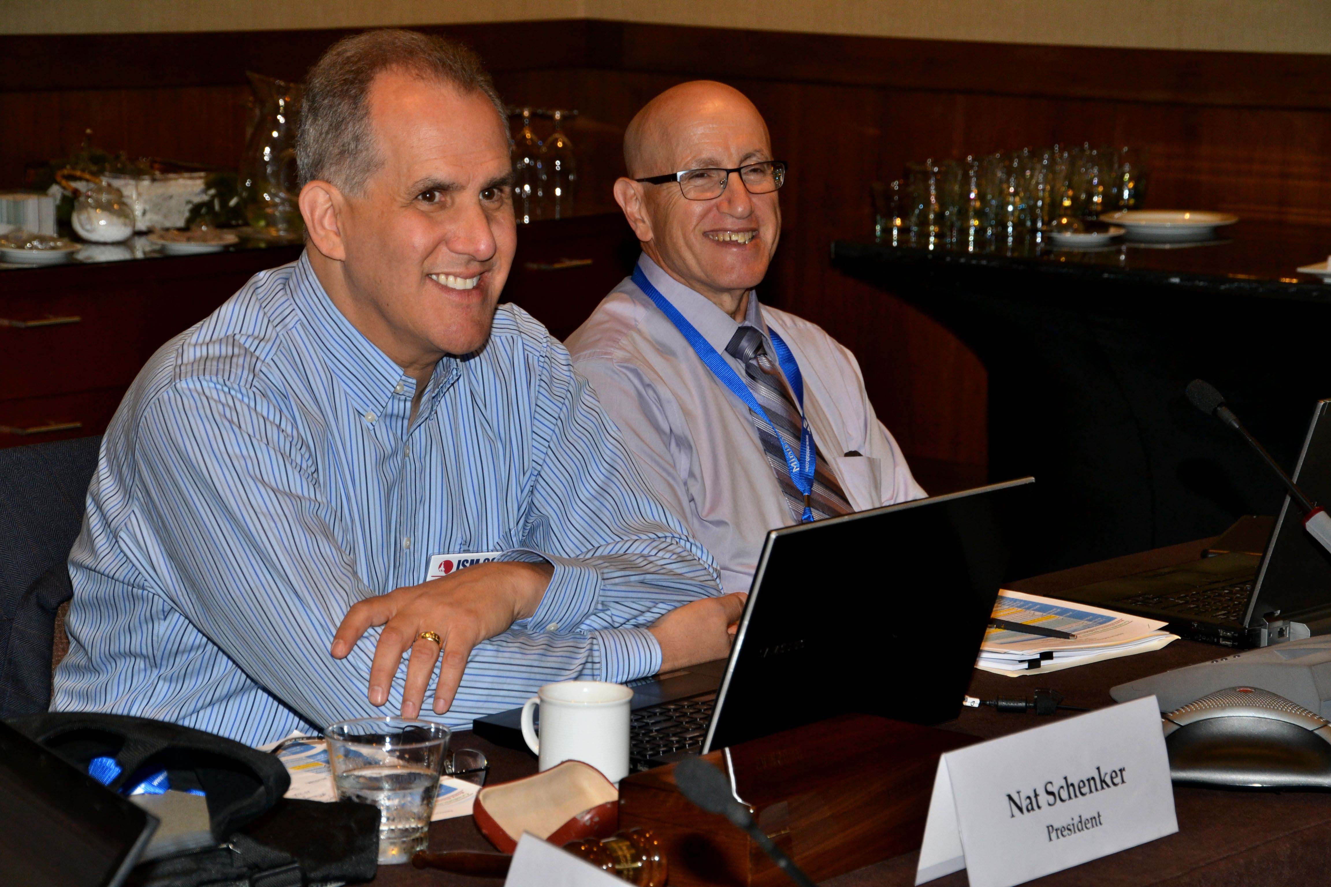 From left: ASA President Nathaniel Schenker and ASA Executive Director Ron Wasserstein enjoy the board meeting