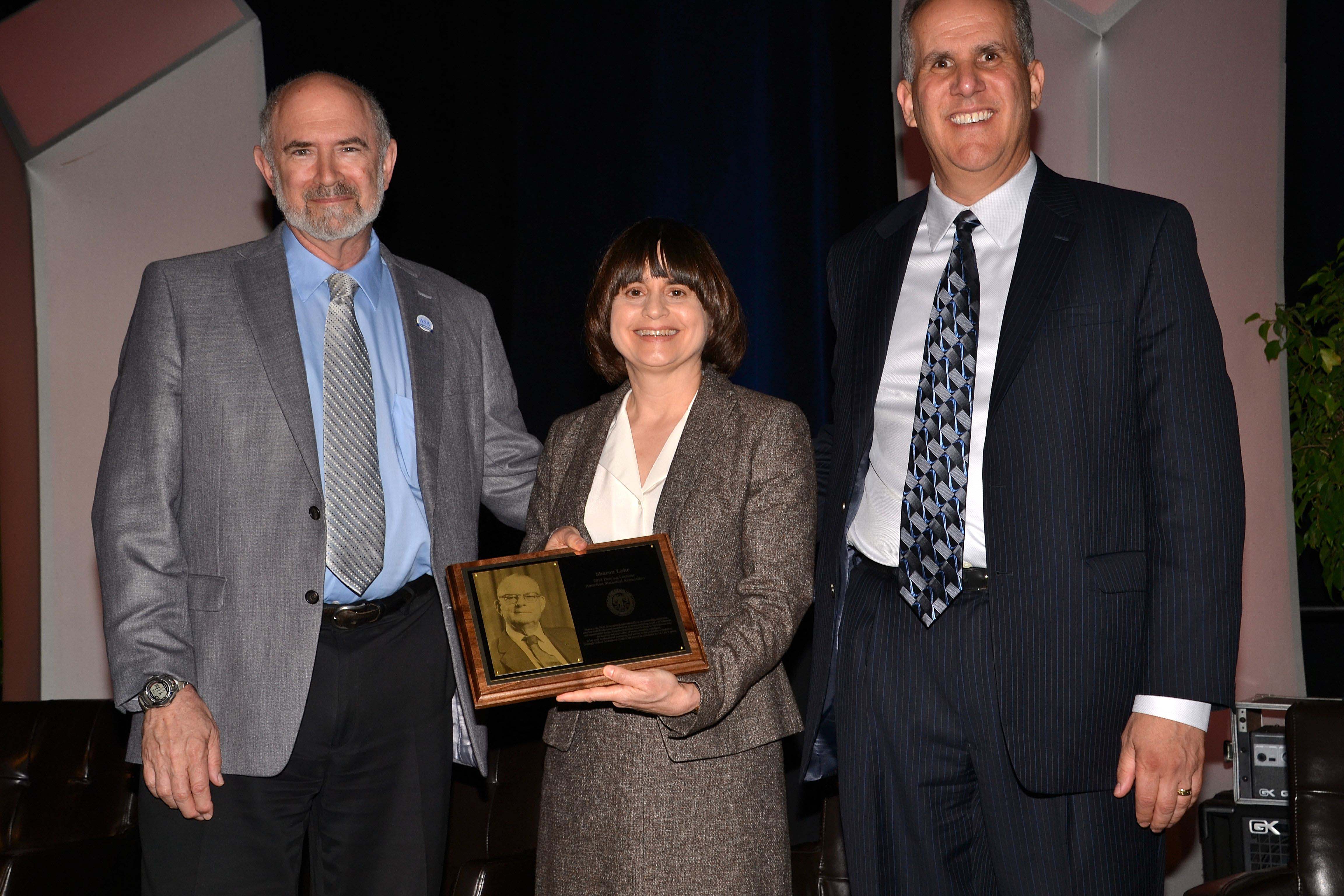 From left: ASA President-elect David Morganstein, 2014 Deming Lecturer Sharon Lohr, and ASA President Nathaniel Schenker
