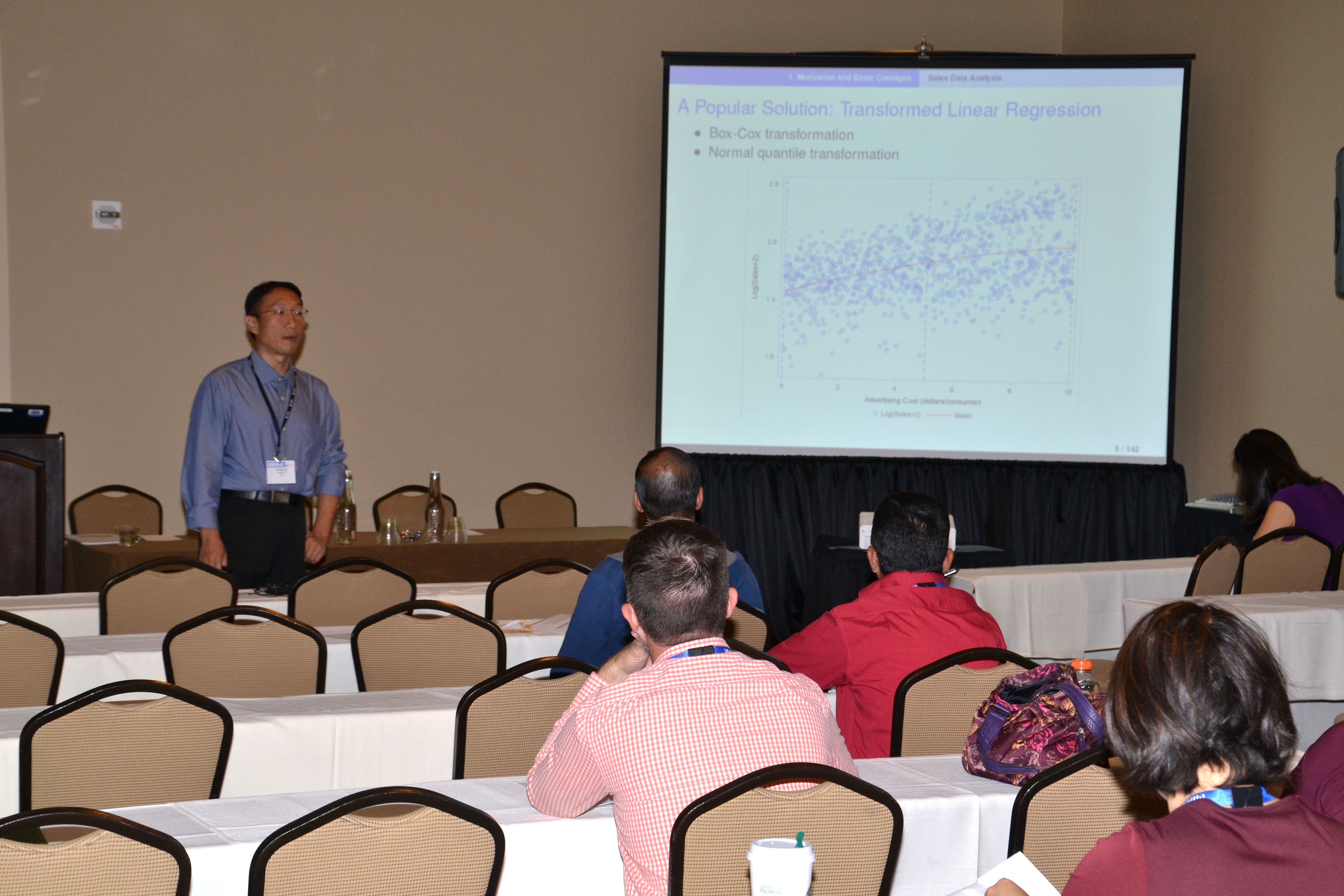 Yonggang Yao of SAS Institute teaches the Continuing Education course Quantile Regression in Practice. 