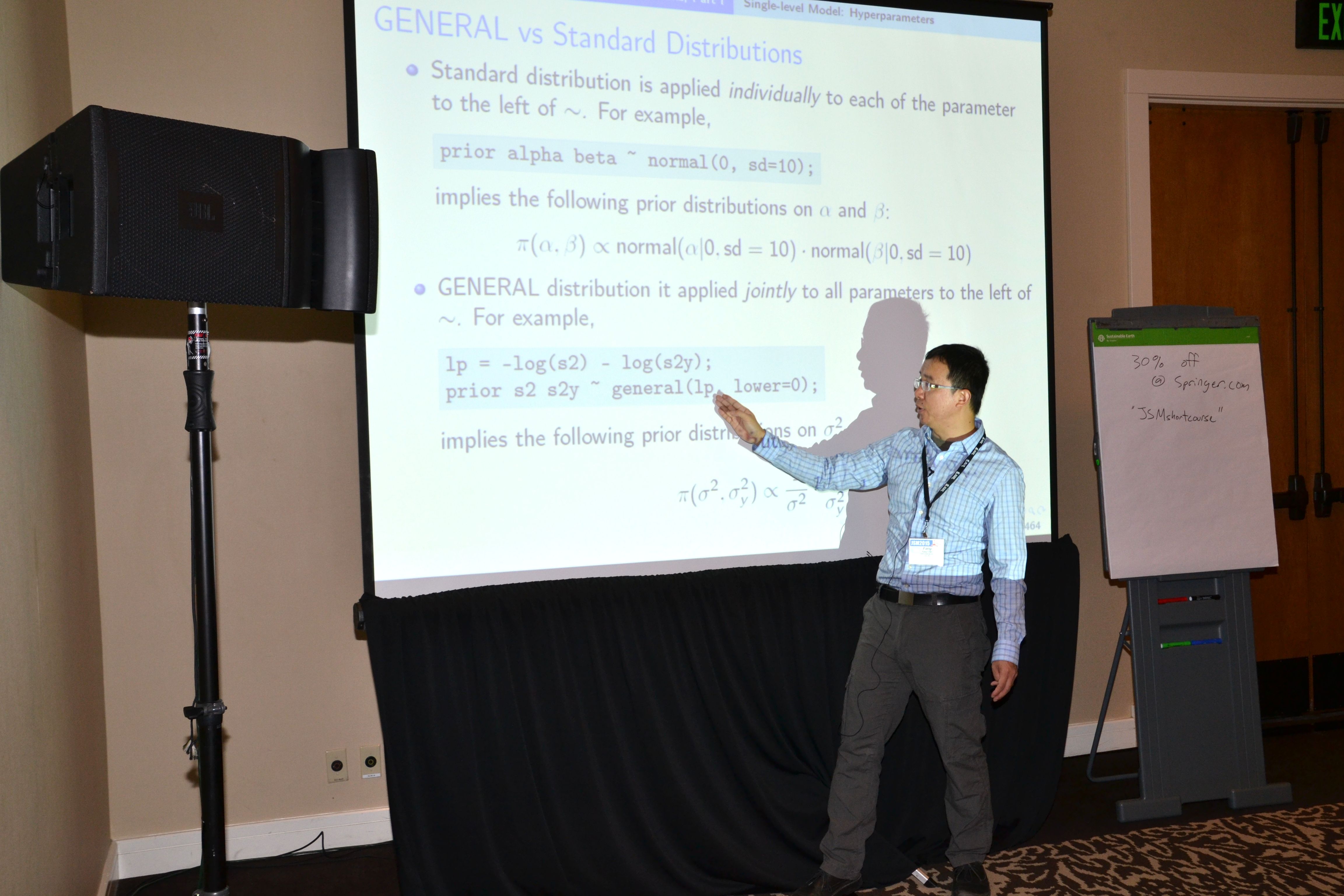Fang Chen of SAS Institute teaches during the Continuing Education course "Practical Bayesian Computation."