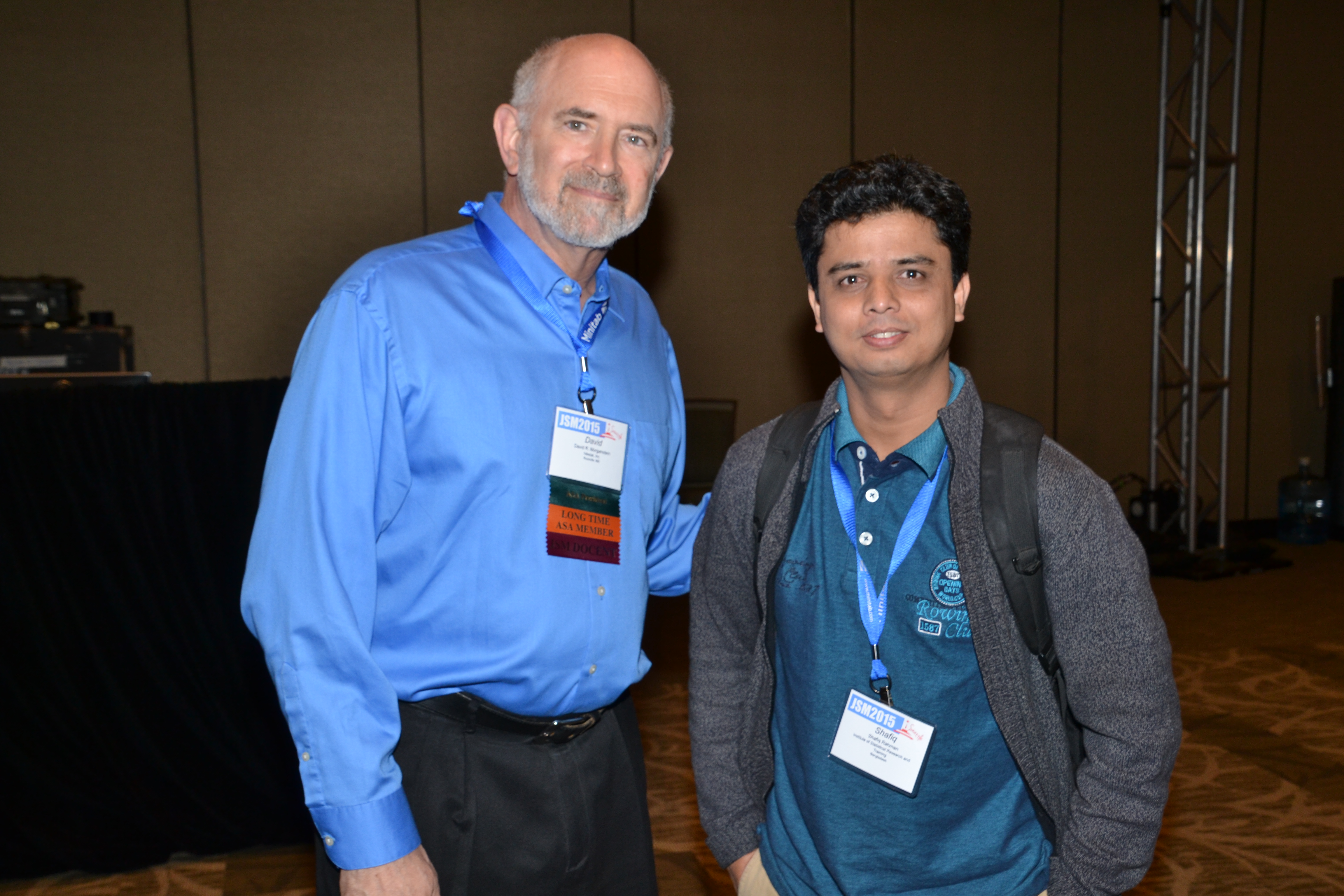 ASA President David Morganstein with Educational Ambassador Shafiq Rahman of the Institute of Statistical Research and Training in Dhaka, Bangladesh 