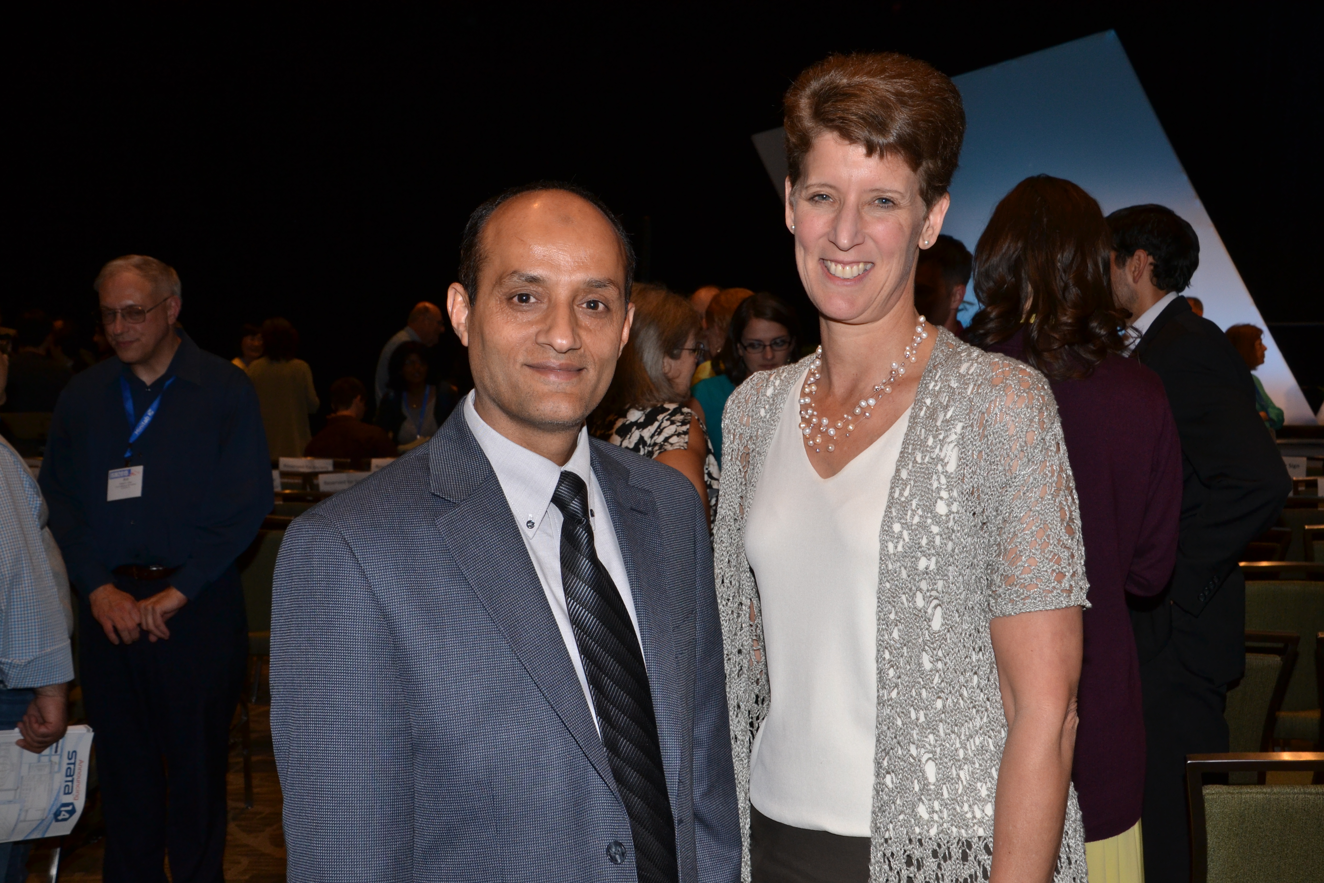ASA Fellow Abdus Wahed and former ASA President Sally Morton attend the Fellows reception.