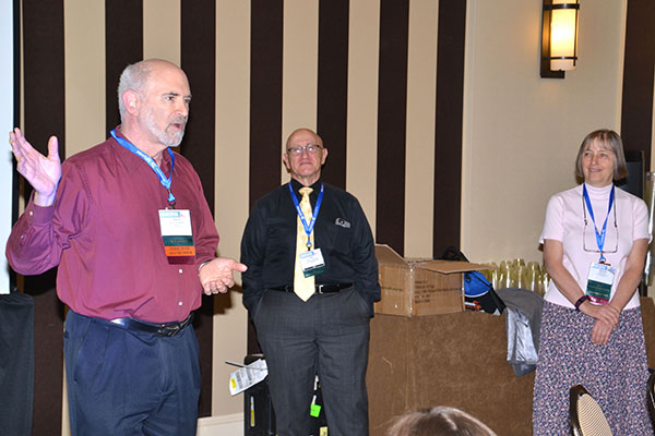 ASA President David Morganstein addresses Meeting Within a Meeting participants with ASA Executive Director Ron Wasserstein and ASA President-elect Jessica Utts.