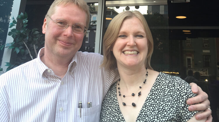 Jeanne E. Griffith 2013 Mentoring Award Winner Brian Harris-Kojetin and his nominator, Grace Medley
