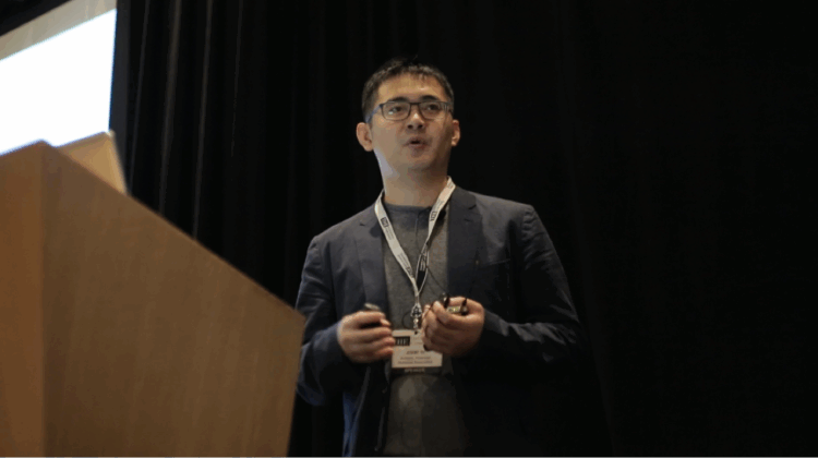 Puget Sound Chapter officer Jeremy Gu of Amazon speaks at the October Data Science Conference in Seattle.