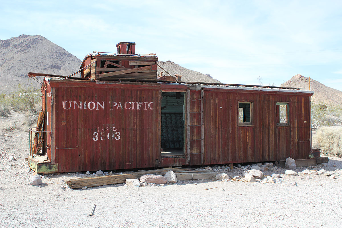 Caboose used as a home in Rhyolite, Nevada