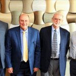 From left: Scott Clark, 2016 award recipient; Michael Kutner; Brent Blumenstein, 2017 award recipient; and Lance Waller