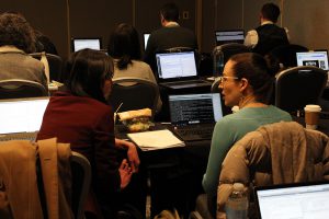 ASA photo Attendees converse during a short course at CSP 2018.