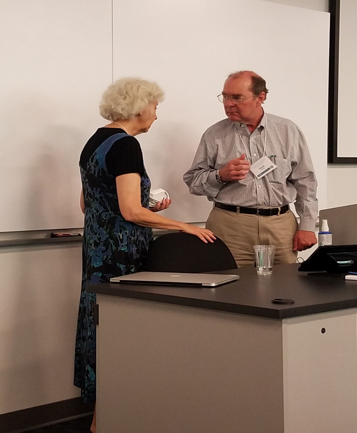 Clarice Weinberg and David Banks discuss risk at the Bernard Harris Memorial Symposium. 