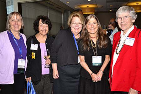 From left: Jessica Utts, Nancy Geller, Teresa Sullivan, Karen Kafadar, and Lynne Billard.