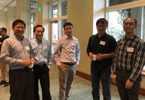 Yongqiang Tang, Bingming Yi, Xinming Hao, Ming-Hui Chen, and Daoyuan Shi stop for a smile October 11 during the workshop.