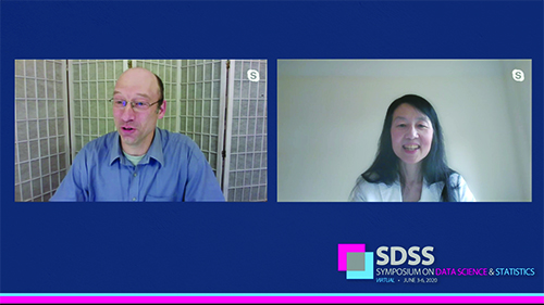Photo of David Hunter, SDSS program chair, and Jeannette M. Wing of Columbia University, who gave one of the keynote addresses at SDSS 2020.