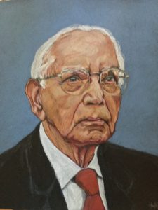 C.R. Rao, painted by Mihira Karra in celebration of his birth centenary