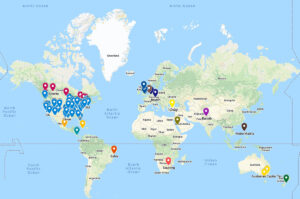 Map of the world showing locations of audience members around the world who provided their location during the talk! This map shows the locations of the 266 who responded to the request. Click on the map for more.