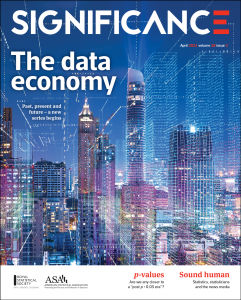 Image shows the cover of the spring issue of Significance magazine, with the headline "the data economy"