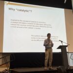 Professor Samuel Kou from Harvard University talks about catalytic prior distribution for Bayesian inference. Photo courtesy of Peisen Zhao