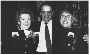Black and white scan, all smiling, Barabba and Norwood wearing glasses.