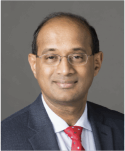 Portrait of Natarajan, male, suit and tie, glasses, slight smile