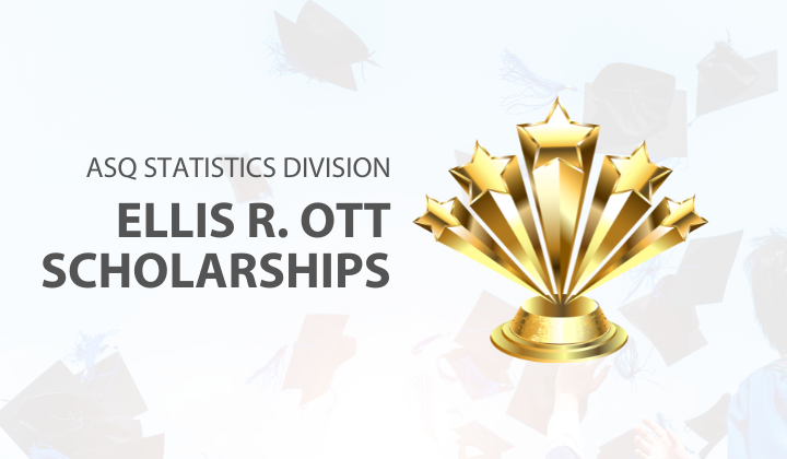 Ellis R. Ott Scholarships with caps and a trophy