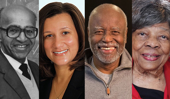 Thumbnails of the four headshots that appear and are described in the article.