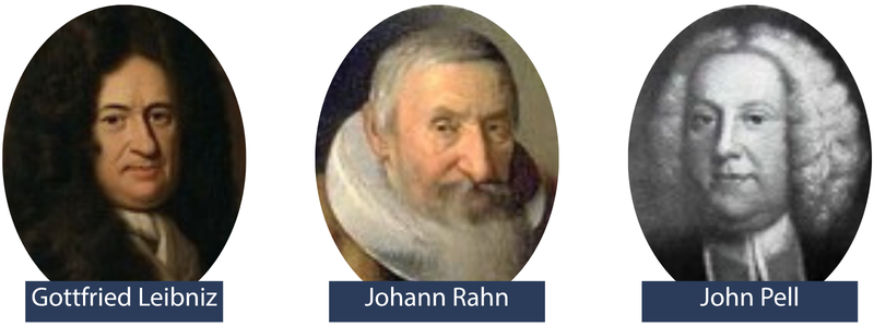 Historical images of Gottfried Leibniz, Johann Rahn, John Pell