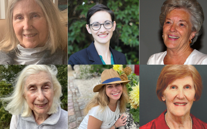 photos of each of the six women celebrated this month. Nan Laird, Jenna Krall, Katherine Wallman, Grace Wahba, Regina Dolgoarshinnykh and Donna Brogan