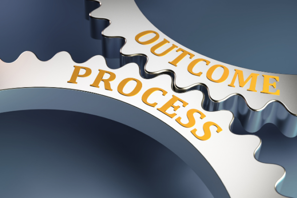 Two gears, one says process the other, outcomes